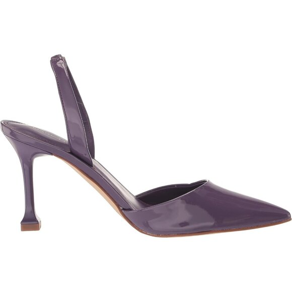 Marc Fisher Womens Purple Leather Closed Pointed Toe Hadya Slingback Pumps Shoes - Picture 6 of 8